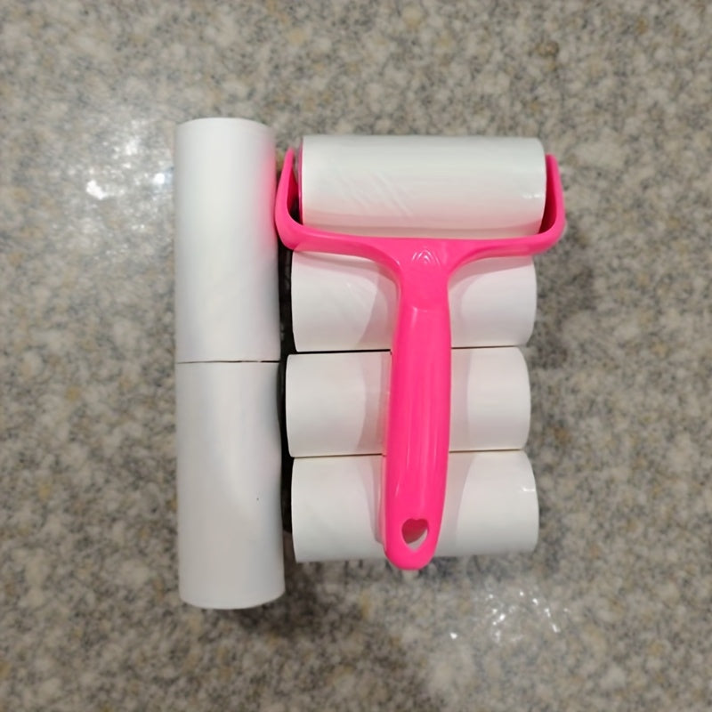 Lint Roller Set with 1 Handle & 6 Replacement Rolls (360 Sheets) - Velvet Tear-Off Lint Brush for Clothing, Carpets & Car Seats - No Power Required Pet Hair & Lint Remover Kit