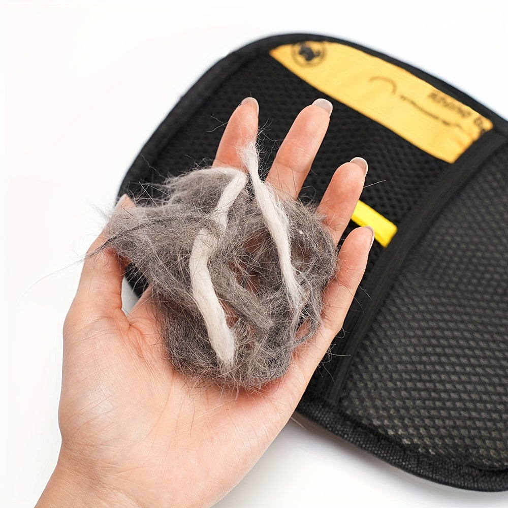 Pet Hair Removal Grooming Glove - Upgraded Large Static Cat & Dog Deshedding Glove 9.84x7.08 Inch, Efficient Pet Hair & Dander Remover for Furniture Clothes & Couch, Reusable Pet Grooming Tool
