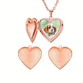 Custom Pet Photo Locket Necklace – Personalized Openable Heart Pendant with Dog & Cat Picture, Memorial Keepsake Jewelry & Sympathy Gift for Pet Loss