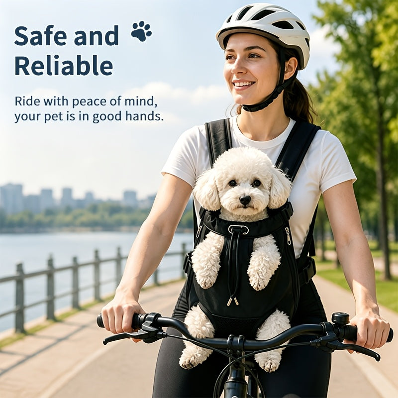 Hands-Free Pet Backpack Carrier for Cats & Small Dogs – Breathable Mesh Harness with Adjustable Shoulder Straps, Outdoor Travel Bag for Hiking, Cycling & Park Walks, Perfect Halloween & Christmas Gift