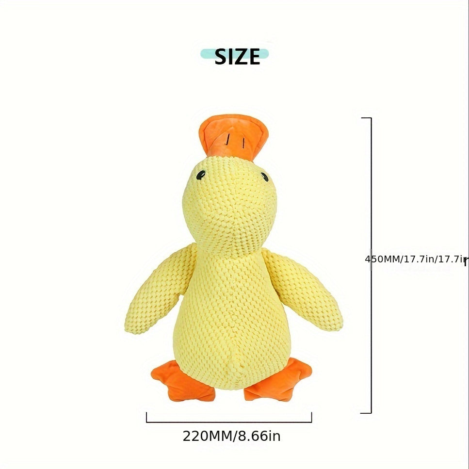 Heavy Duty Plush Duck Dog Chew Toy with Squeaker - Durable Chew-Proof Interactive Toy for Puppies & Adult Dogs, Safe for Aggressive Chewers, Teeth Cleaning, No Batteries Needed