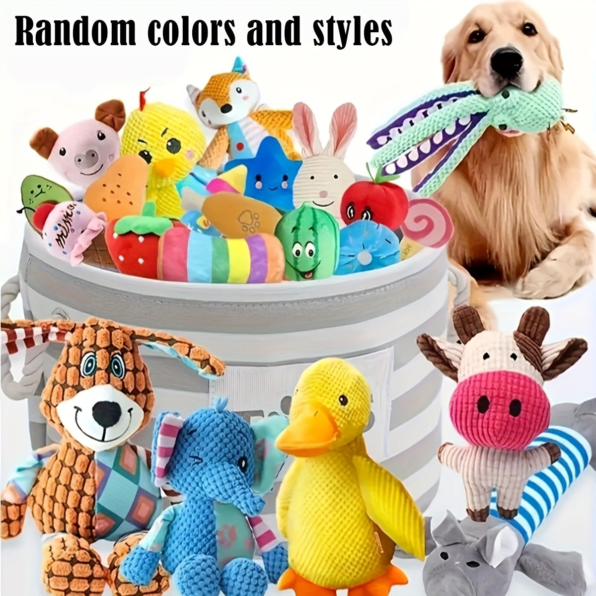 Puppy Plush Teething Toy Set for Small Dogs – 7 or 13 Piece Assorted Soft Squeaky Stuffed Animal Toys, Random Styles, Gentle on Puppy Teeth & Gums, Fun Gift Bundle for Small Breed Puppies