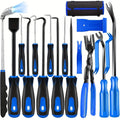 17Pcs Auto Trim Removal Tool Kit with Picks, Pry Tools, Metal Scraper & Magnetic Telescopic Pickup - Car Dash Panel Door Clip Remover Set, Bicycle Maintenance Tools