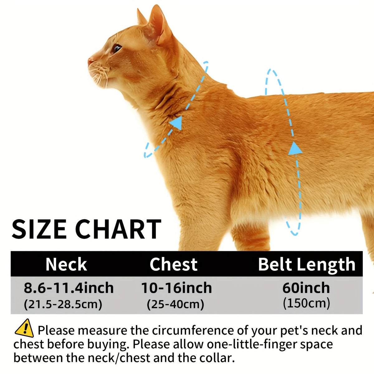 Escape-Proof Cat Harness and Leash Set Adjustable Soft Lightweight Chest Harness for Cats Comfortable Safe for Walking Traveling Small Medium Large Cats Kittens