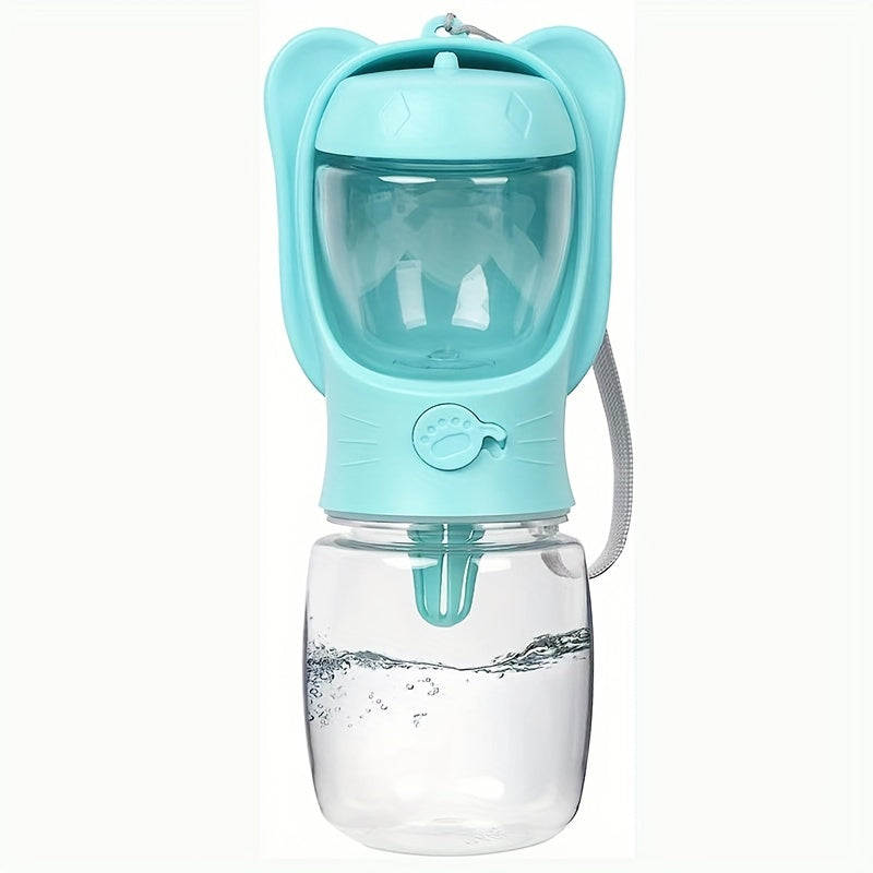 Portable Dog Water Bottle with Food Container - 2-in-1 Outdoor Pet Water Dispenser for Walking Hiking Travel, Leak-Proof Puppy Water Bottle for Dogs & Cats