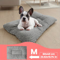 Extra Large Plush Dog Crate Pad Mattress - Thickened Ultra-Soft Polyester Dog Bed for Small Medium Large Dogs & Cats, Oversized Rectangular Kennel Mat with Reversible Pillow, Non-Slip Washable Pet Bed
