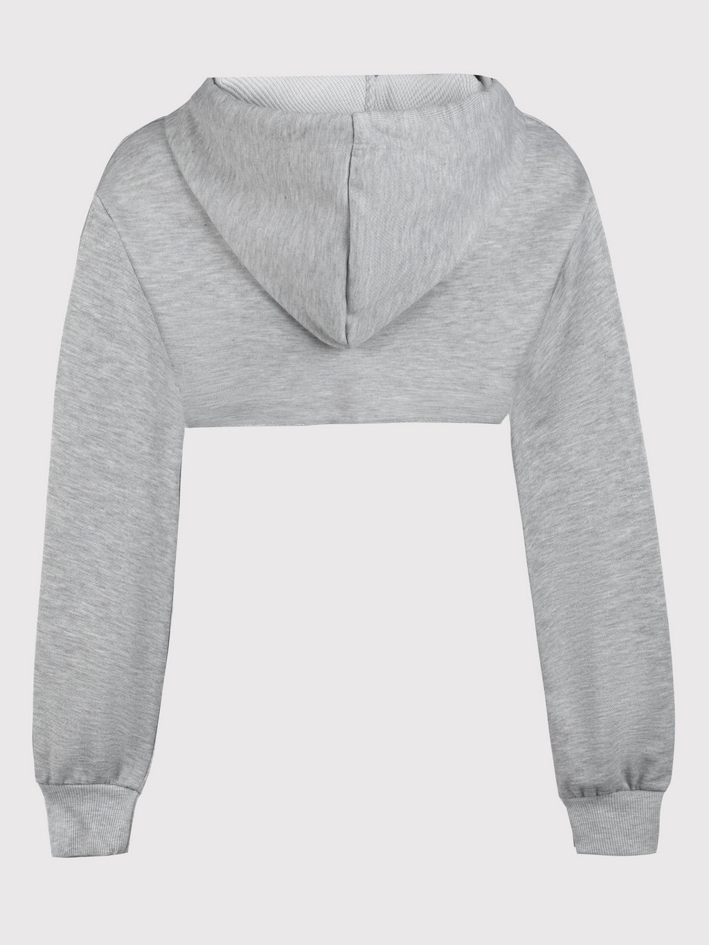 Women's Super Short Crop Hoodie – Drawstring Hood Dipped Hem 100% Polyester Casual Pullover Top for Fall & Winter