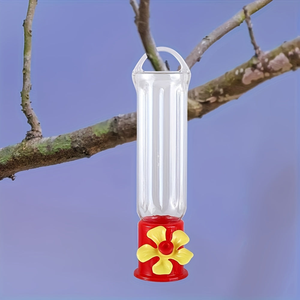 Hummingbird Feeder Outdoor Plastic Transparent Removable Hanging with Wire for Backyard Garden Patio – Easy Fill Nectar Feeder for Wild Birds Wildlife Watching 1pc