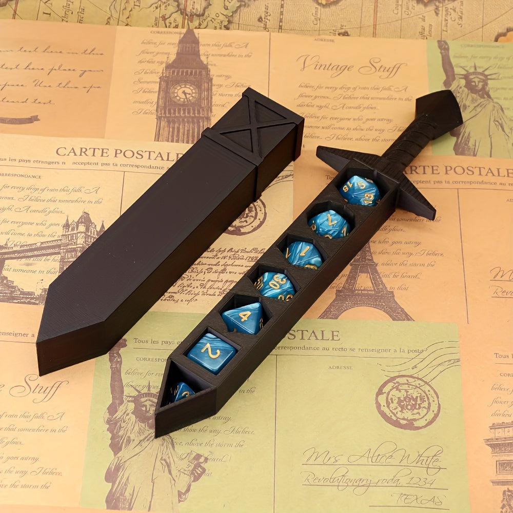 Dice Sword Set for DnD RPG Tabletop Games - Unique Novelty Dice Holder Sword Fits Standard 22mm Dice, Assorted Colors, Perfect Gift for Dungeon Masters, Collectors & Board Game Enthusiasts