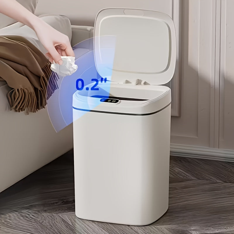 Inductive Smart Trash Can with Sealed Lid and Odor-Proof Technology Touch Control Switch Hands-Free Automatic Sensor Waste Bin Easy-to-Clean for Office Bathroom Bedroom Kitchen