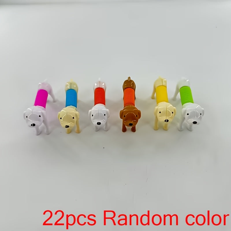 22pcs Stretchable Toy Puppies Bulk Set Assorted Shapes & Colors Stretch Dog Fidget Toys for Kids Classroom Prizes Party Bag Fillers Birthday Gifts Table Decorations – Random Style