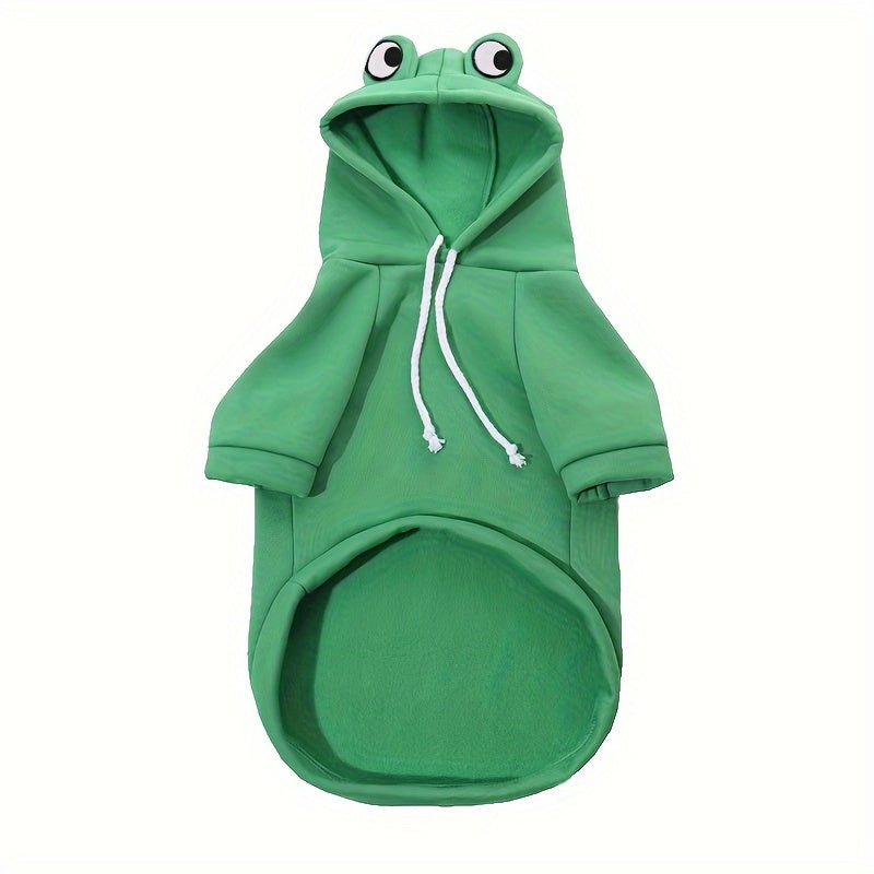 Frog Hoodie Dog Sweatshirt for Small and Medium Dogs - Warm Cozy Dog Hoodie for Cold Weather, Cute Frog Costume Dog Clothes in 4 Colors & Sizes S-XXL for Chihuahua Pomeranian Corgi Dachshund
