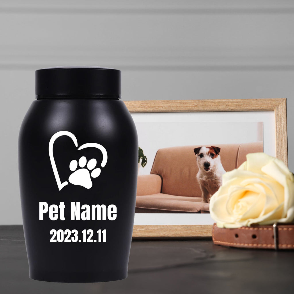 Personalized Pet Cremation Urn for Dog & Cat Ashes - Custom Name Engraved Stainless Steel Memorial Urn, 2 Sizes & 5 Colors, Lasting Tribute Keepsake Urn for Beloved Pets