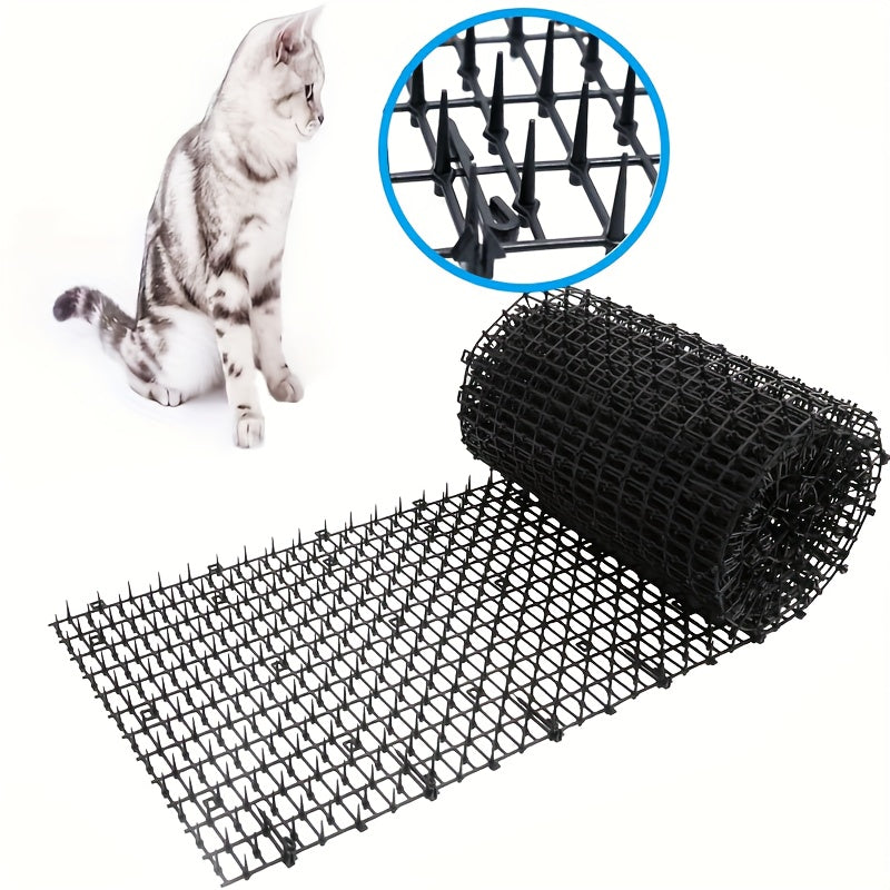 Cat Scat Mat with Plastic Spikes – 6.5ft or 13.1ft Outdoor & Indoor Cat Deterrent Mat, Keeps Cats Off Garden Beds, Yard, Couch & Furniture, Humane Cat Repellent Spike Strip, Flexible & Durable
