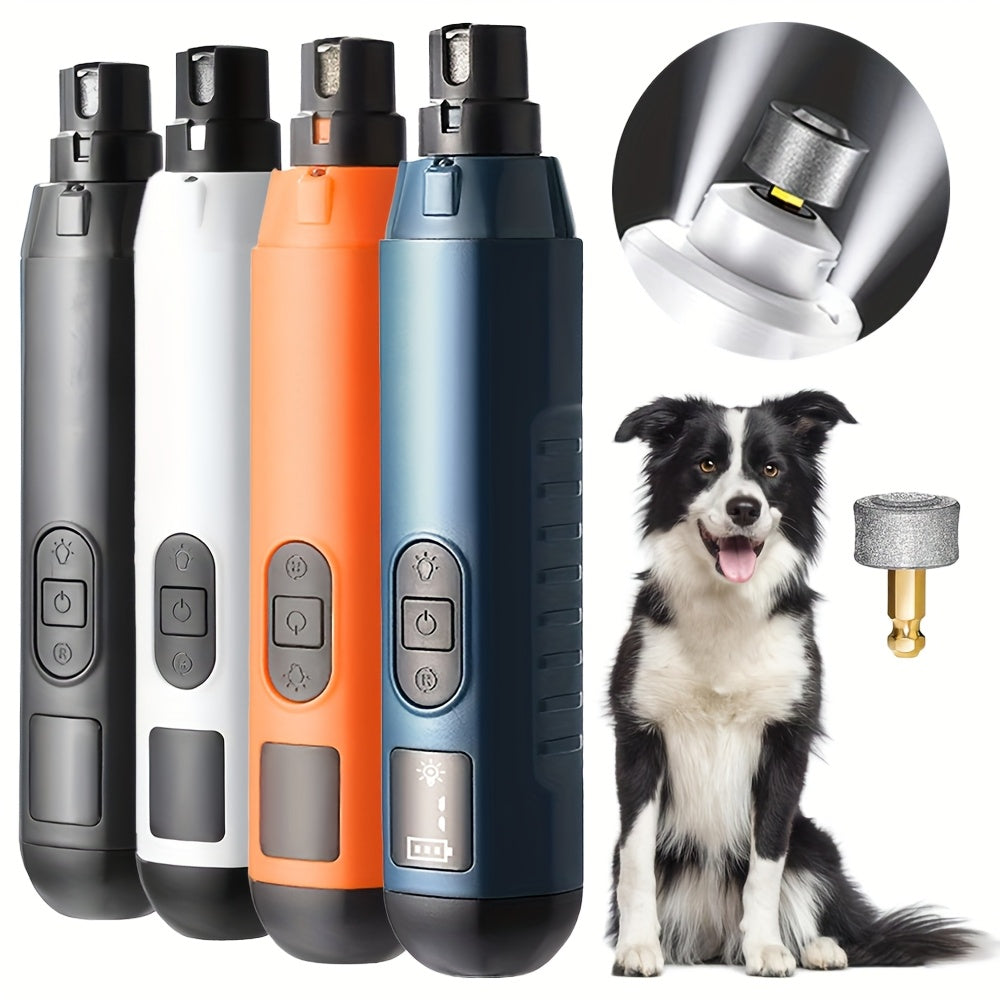 5-Speed Electric Pet Nail Grinder with 2 LED Lights - Painless Quiet Nail Trimmer for Dogs & Cats, Rechargeable Pet Nail File & Grooming Tool for Small Medium Large Pets (4 Colors)