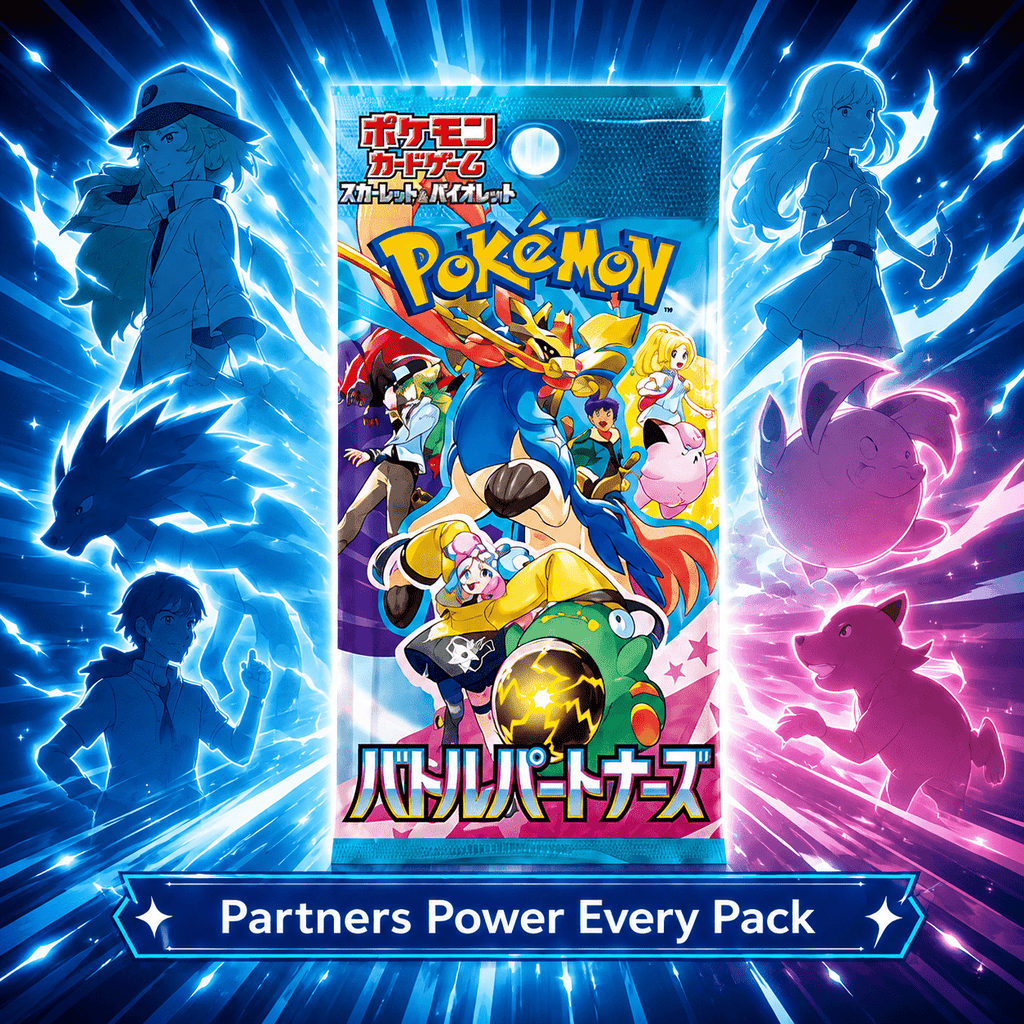 Pokemon TCG Scarlet & Violet Battle Partners Japanese Booster Pack – 5 Cards per Pack, Trainer Partner Pokemon N Lillie Hop Nanjamo, Japanese Pokemon Cards for Collectors & Pack Openers