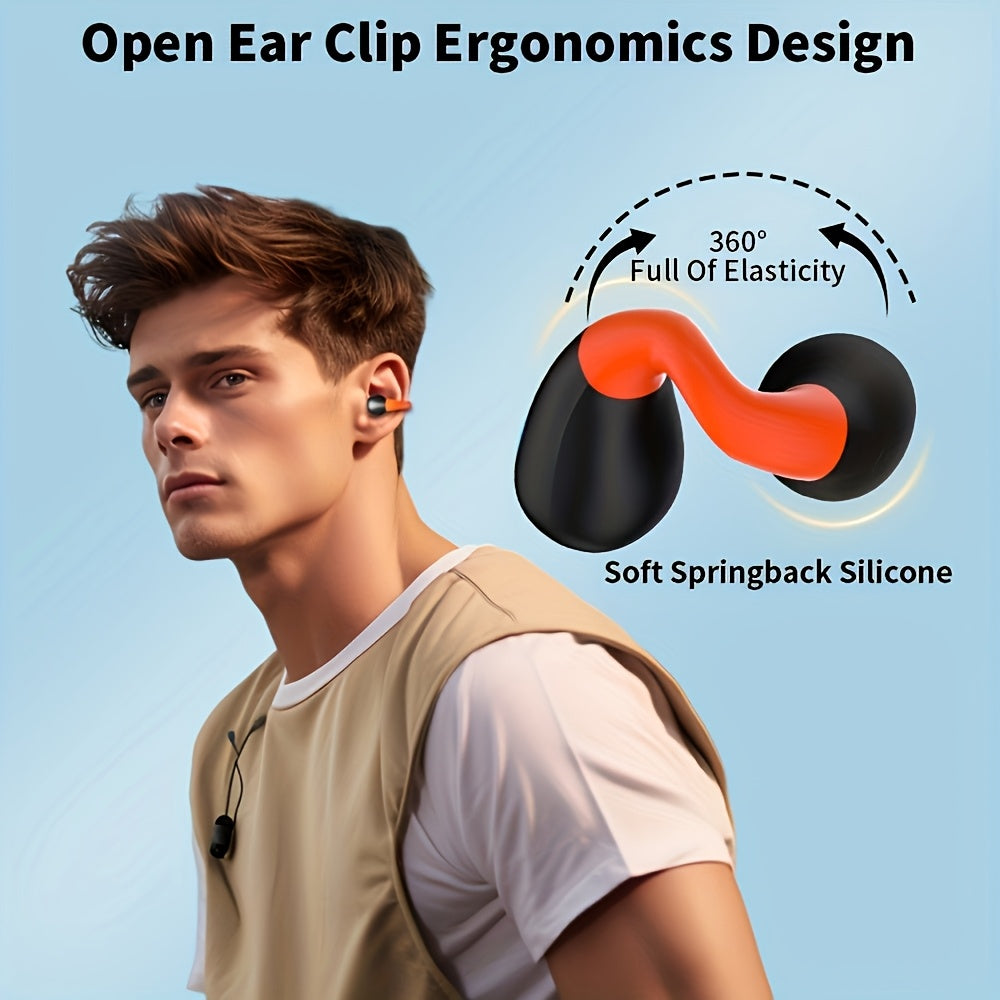 Open-Ear Wireless Earphones Bluetooth 5.4 TWS 360 Degree Ambient Awareness ENC Clear Calls Touch Control All-Day Comfort Sport Fitness Earbuds Secure Fit Truly Open Design