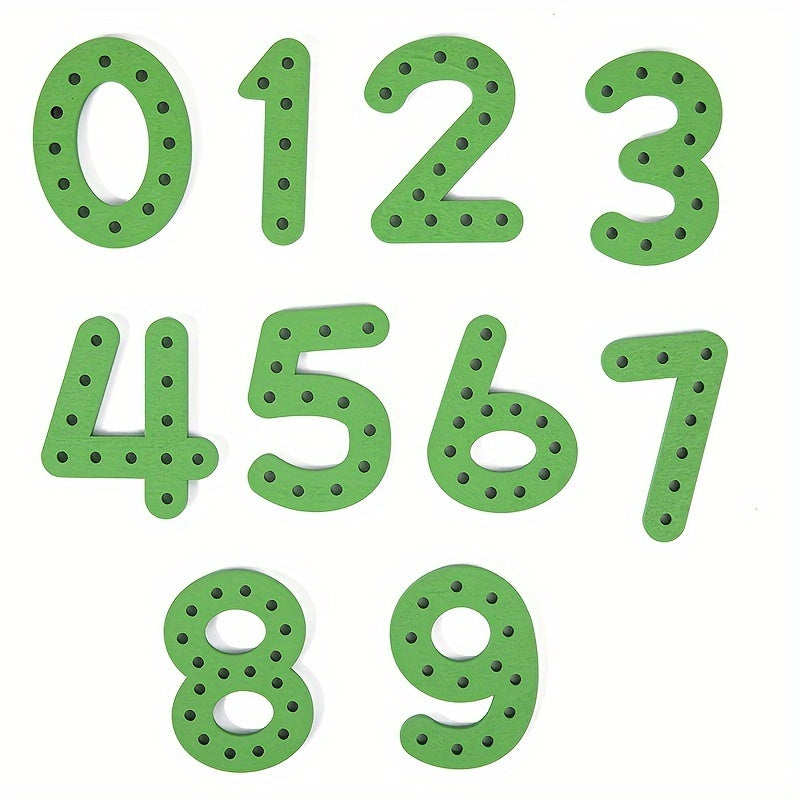 Number & Letter Recognition Lacing Threading Toy for Kids Kindergarten Handmade Educational STEM Toy Fine Motor Skills Learning Toy for Toddlers Preschool Birthday Gift