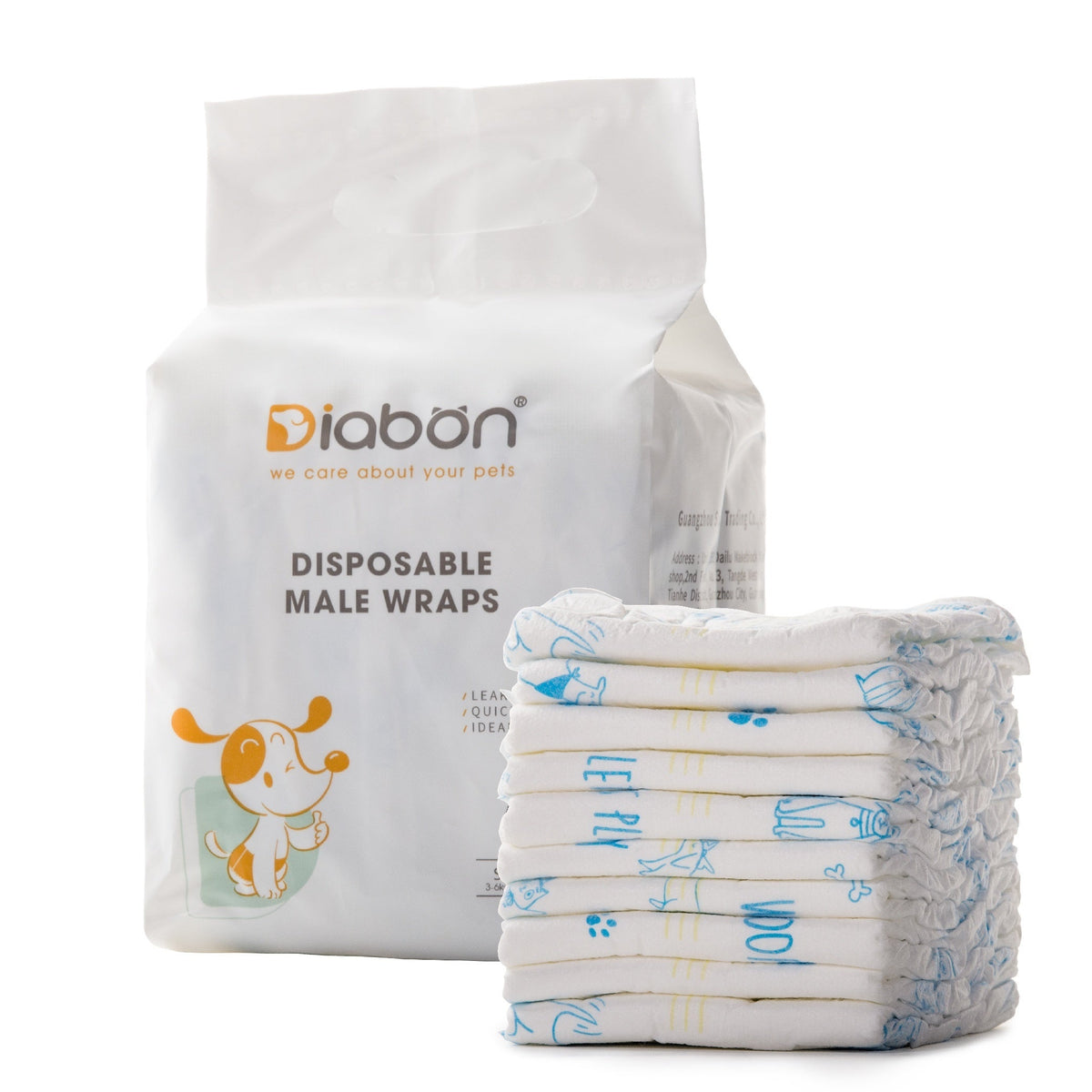 Disposable Dog Diapers Ultra-Absorbent Leak-Proof Pet Diapers for Male Dogs Puppies Senior Dogs – Super Absorbent Comfort Wraps for Incontinence Surgery Recovery and Outdoor Travel 10 Count Pack