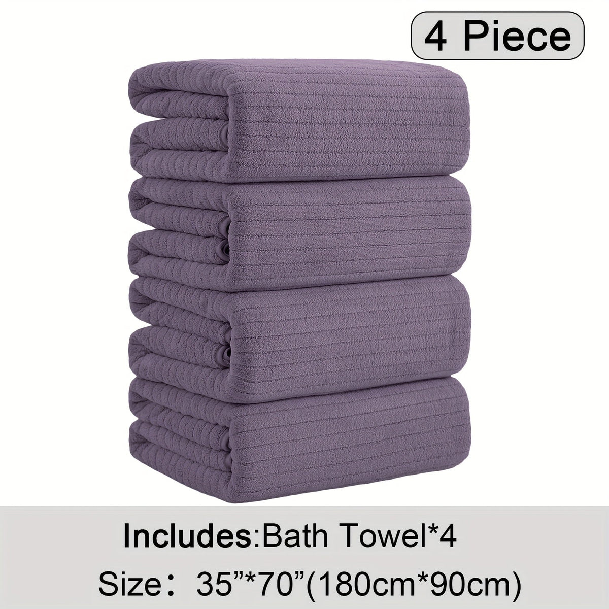 4-Pack Oversized Bath Towels Set 35"x70" – Extra Large XL Microfiber Bath Sheet, Super Soft Quick-Dry Absorbent Shower Towels for Family Hotel Spa, 13 Colors Beige White Grey Navy Blue Green Black