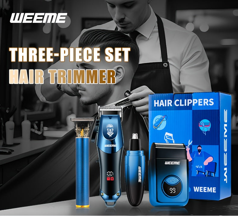 Men's Electric Hair Clipper Grooming Set USB Rechargeable Cordless Nose Hair Trimmer Shaver Kit 2/4/5-Piece Professional Lithium Battery Father's Day Birthday Gift for Men Home Barber