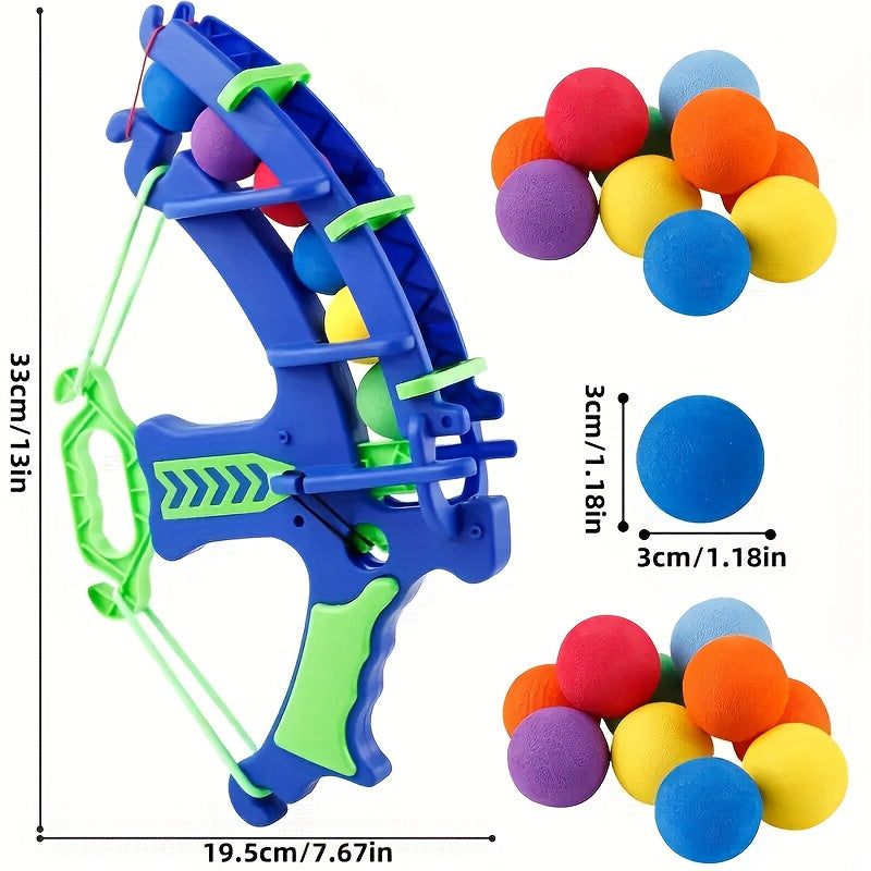 Kids Soft Foam Ball Bow Launcher Toy Set with 5 10 15 or 20 EVA Balls Safe Outdoor Indoor Active Play Competitive Shooting Game for Boys Girls Ages 3 and Up Birthday Gift Random Ball Colors
