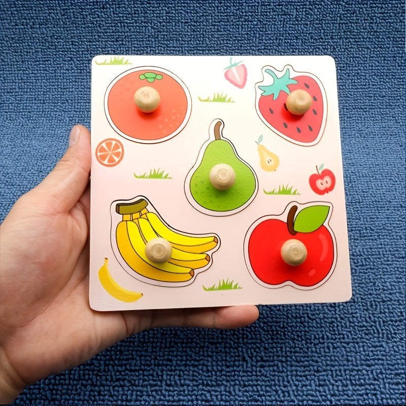 3D Wooden Puzzle Identification Boards for Kids 2pcs – Random Pattern Handheld Jigsaw Early Learning Toy, Montessori Shape & Pattern Recognition Activity, Holiday Gift for Toddlers Boys Girls Ages 2 3 4+