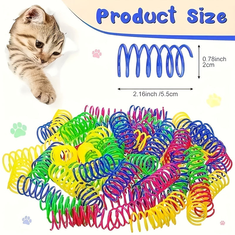 Cat Toy Mixed Bag 100 Pack - Random Variety of Plastic & Plush Toys with Feathers for Cats, Multi-Cat Household Interactive Self-Entertainment Toy Assortment, Kitten Play Set