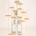 Multi-Level Cat Tree Tower with Scratching Post, Perches & Plush Apartments – Space-Saving Indoor Cat Climbing Frame & Activity Center, Heights 36–80 Inch, 6 Colors
