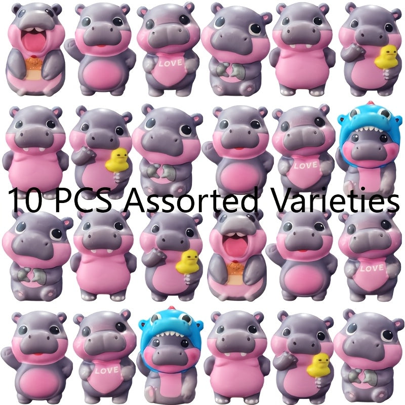 Mini Hippo Squishy Slow Rising Squeeze Toys - 10 or 20pcs Assorted Variety Pack, Sensory Fidget Toys for Kids, Party Favors Classroom Rewards Easter Goodie Bag Stuffers, Holiday Gift for Boys Girls