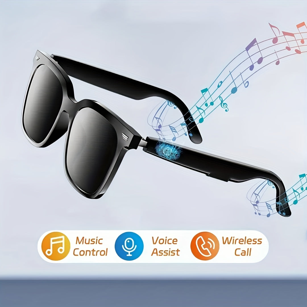 Smart Glasses with Built-In Bluetooth Wireless Earbuds – Stereo Sound, Hands-Free Calls, Glare-Resistant Lenses, Stylish Audio Sunglasses for Music, Driving, Sports & Outdoor Activities, Gift for Couples