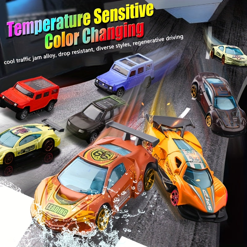 Color-Changing Alloy Toy Cars – Thermal Temperature Sensing Magic Die-Cast Vehicles – Hot & Cold Color Change Bath Toys for Kids – 2, 3 or 6 Pack – Party Favor & Goodie Bag Filler Gift for Boys