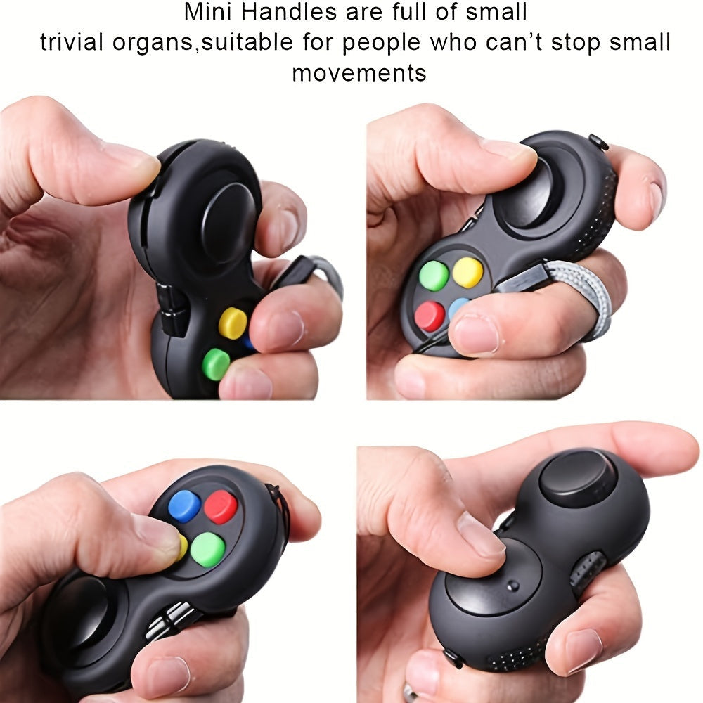 Fidget Pad Toy 3-Pack - Retro Handheld Controller with 8 Fidget Functions, Stress Relief Anxiety Toy for Kids Adults and Teens, ADHD Sensory Tool, Screen-Free Activity, Multiple Color Options