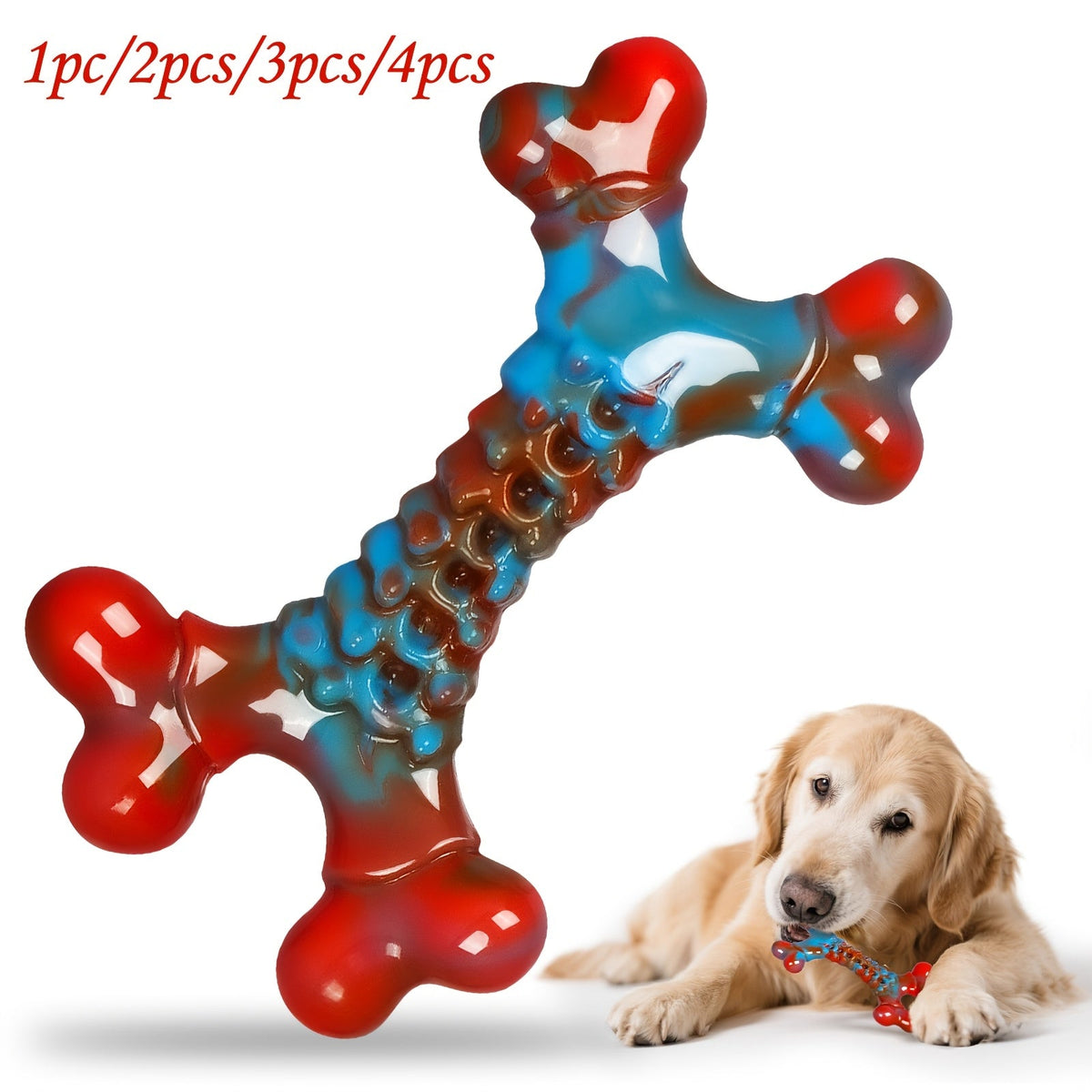 Tough Dog Chew Toys for Aggressive Chewers Large Breed - Indestructible Durable Dog Toys Set for Heavy Chewers, Natural Rubber Chew Toys for Large Medium Dogs, 1pc 2pcs 3pcs 4pcs Value Pack