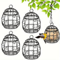 4-Pack Hanging Bird Feeders for Outdoors, Wild Bird Feeder Stations with Hooks, Balcony & Garden Bird Feeding Set, Durable Hanging Bird Feeder Stand for Small Birds, Hummingbirds & Songbirds