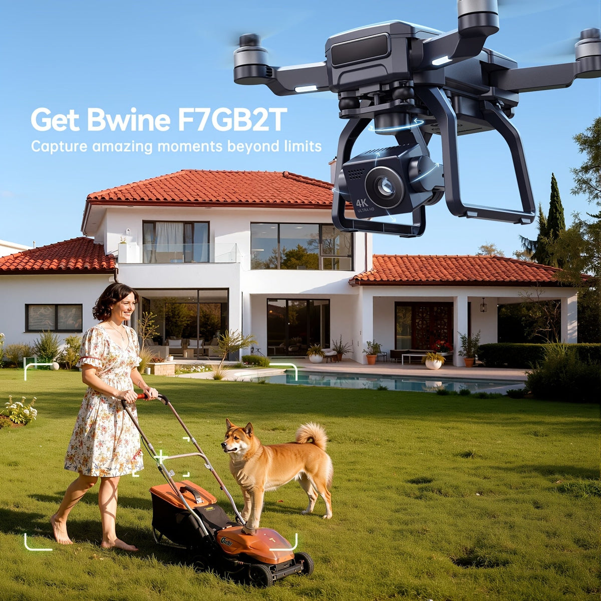 Bwine F7GB2 4K Drone with 3-Axis Gimbal - 8.2MP Camera, 50+ Min Flight Dual Battery, Level 6 Wind Resistance, 3.2KM Transmission, Triple GPS, FAA Remote ID Compliant, Carbon Fiber Frame