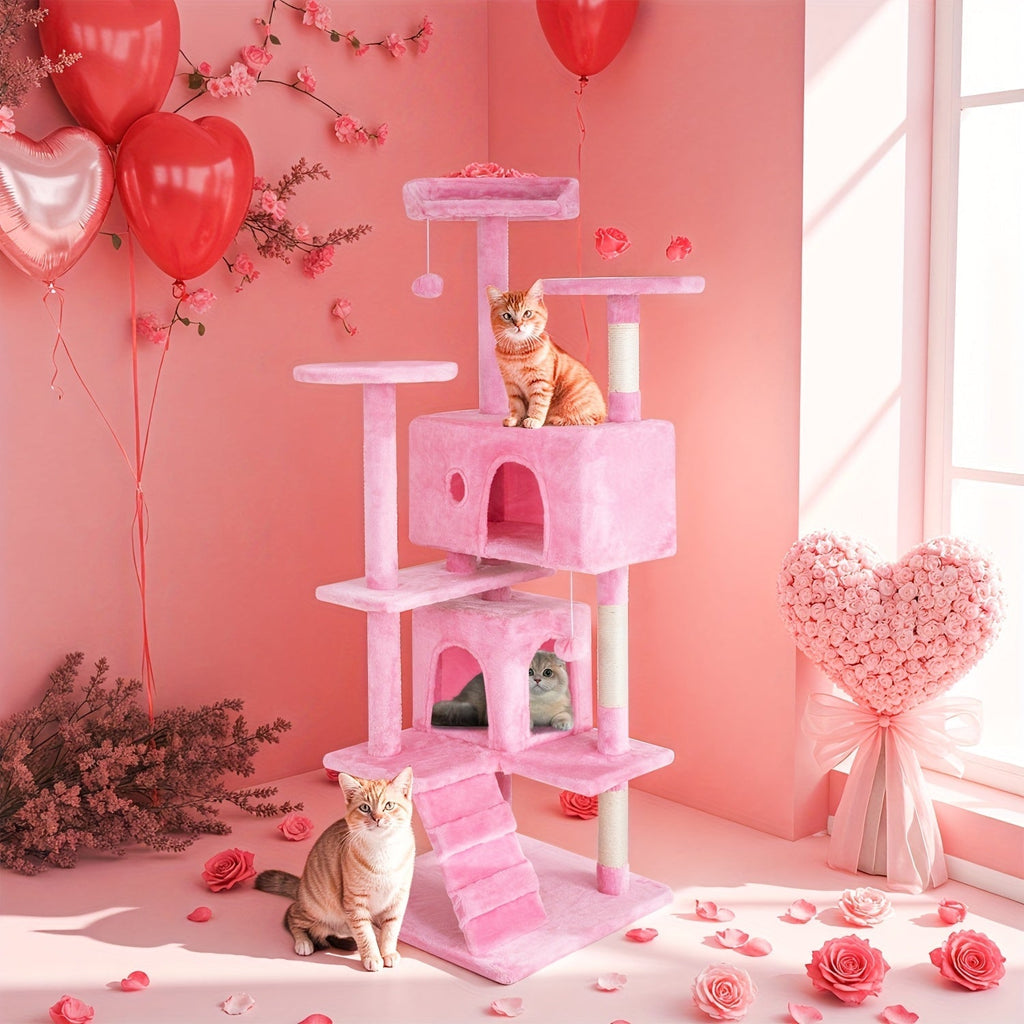 Multi-Level Cat Tree Tower with Scratching Post – Indoor Kitten Activity Center Playhouse, Easy to Assemble, Available in 22"/54"/60"/70" Heights & 7 Colors, Perfect Cat Gift
