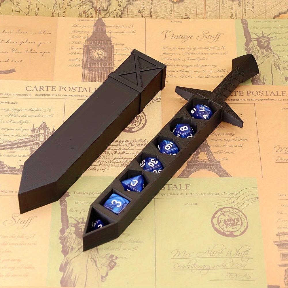 Dice Sword Set for DnD RPG Tabletop Games - Unique Novelty Dice Holder Sword Fits Standard 22mm Dice, Assorted Colors, Perfect Gift for Dungeon Masters, Collectors & Board Game Enthusiasts