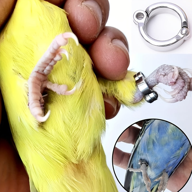 Bird Leg Rings Alloy Identification Bands 2pcs - Adjustable Open Foot Rings for Parrots, Cockatiels, Budgies, Lovebirds & Pigeons - 7 Sizes (5.5mm to 14.5mm) Pet Bird ID Rings
