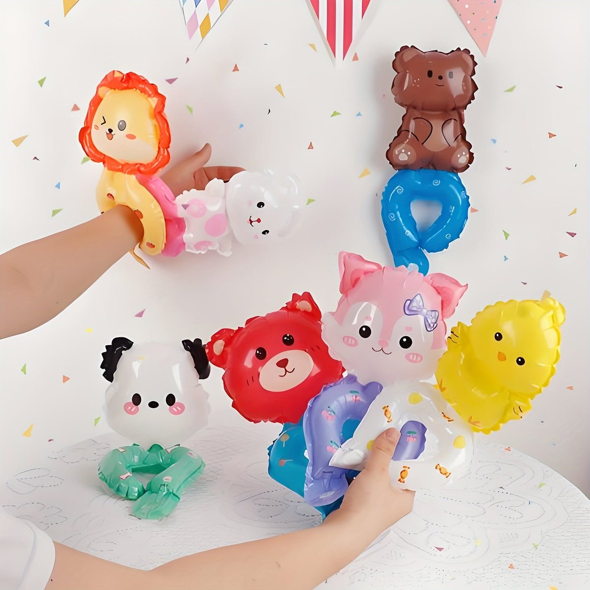 50pcs Animal Wrist Balloons Assorted Styles Kids Party Favors Bulk Balloons for Birthday Easter Classroom Goody Bag Fillers Event Decorations – 10 Unique Designs Random Mix