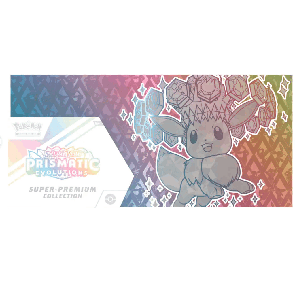 Pokemon Prismatic Evolutions Super Premium Collection Box Eevee Stellar Tera ex Promo Card Booster Packs Deck Box Playmat Sleeves Scarlet Violet TCG Gift for Collectors