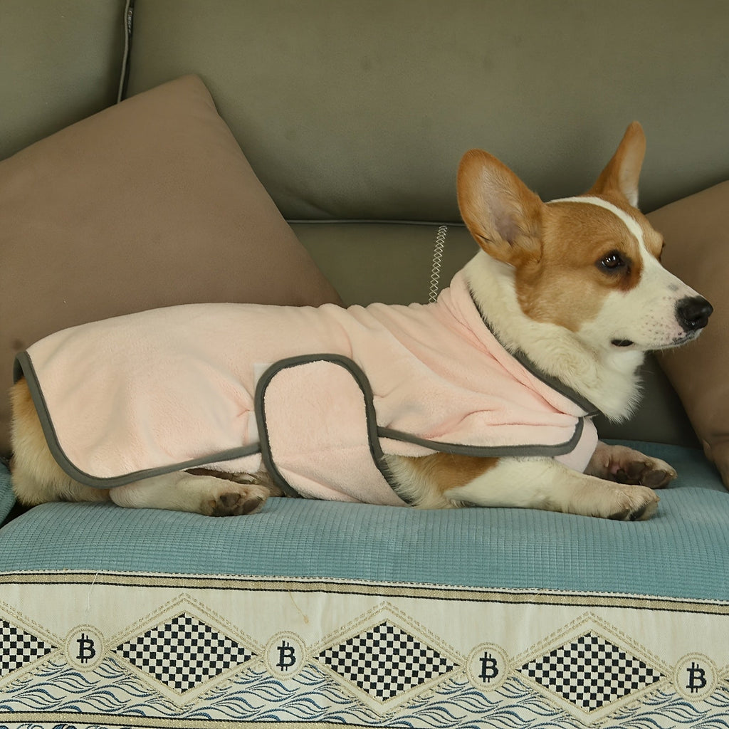 Dog Bathrobe Quick-Dry Super Absorbent Post-Bath Pet Robe Towel Coat for Small Medium Large Dogs XS S M L XL XXL 3XL 7 Colors Light Blue Rose Red Orange Deep Blue Green Khaki Pink