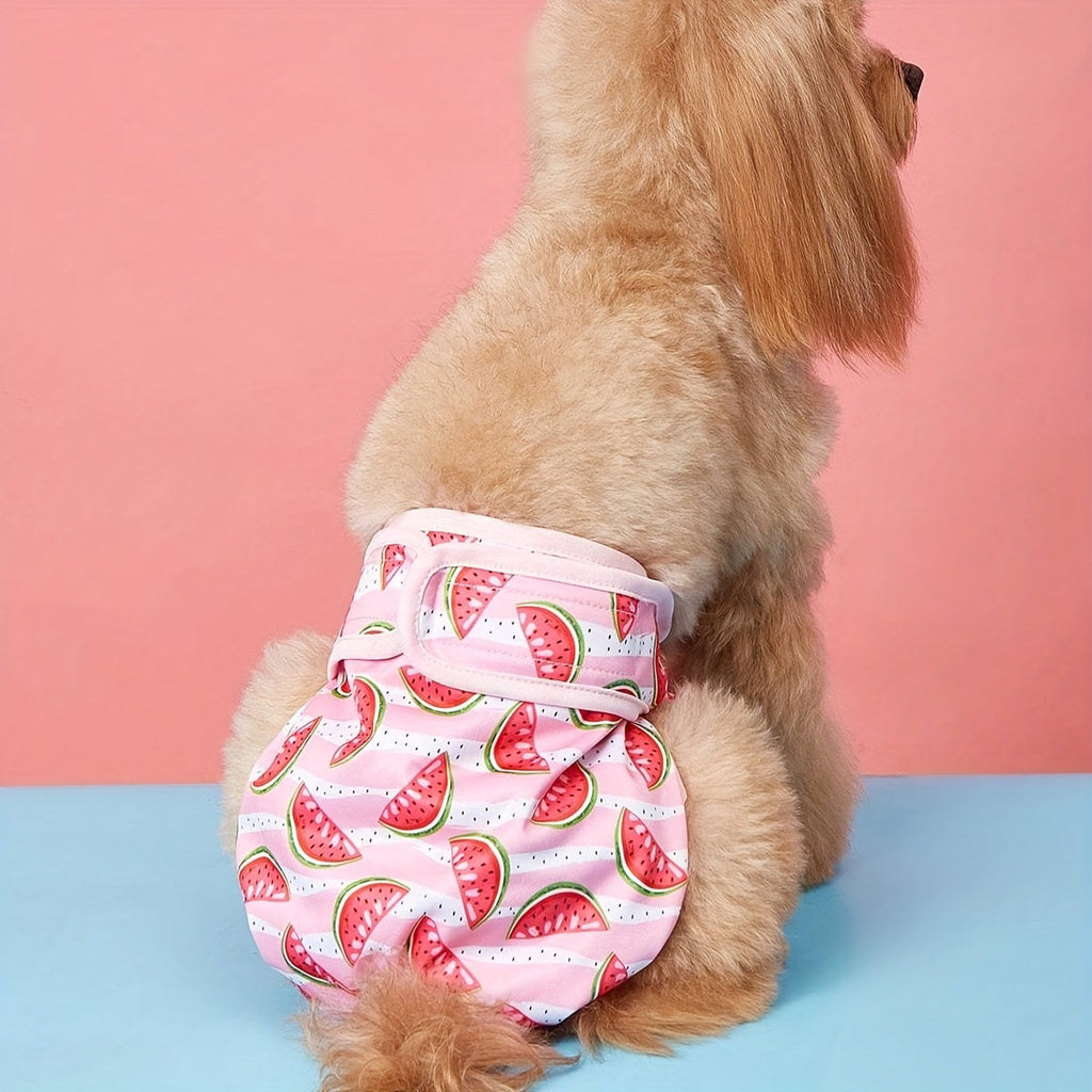 Dog Physiological Pants Washable - Female Dog Menstrual Underwear & Reusable Pet Diaper Panties, Breathable Comfortable Fit for Small Medium Large Dogs, Cute Patterns XS-XL, Dog Heat Cycle & Incontinence Solution