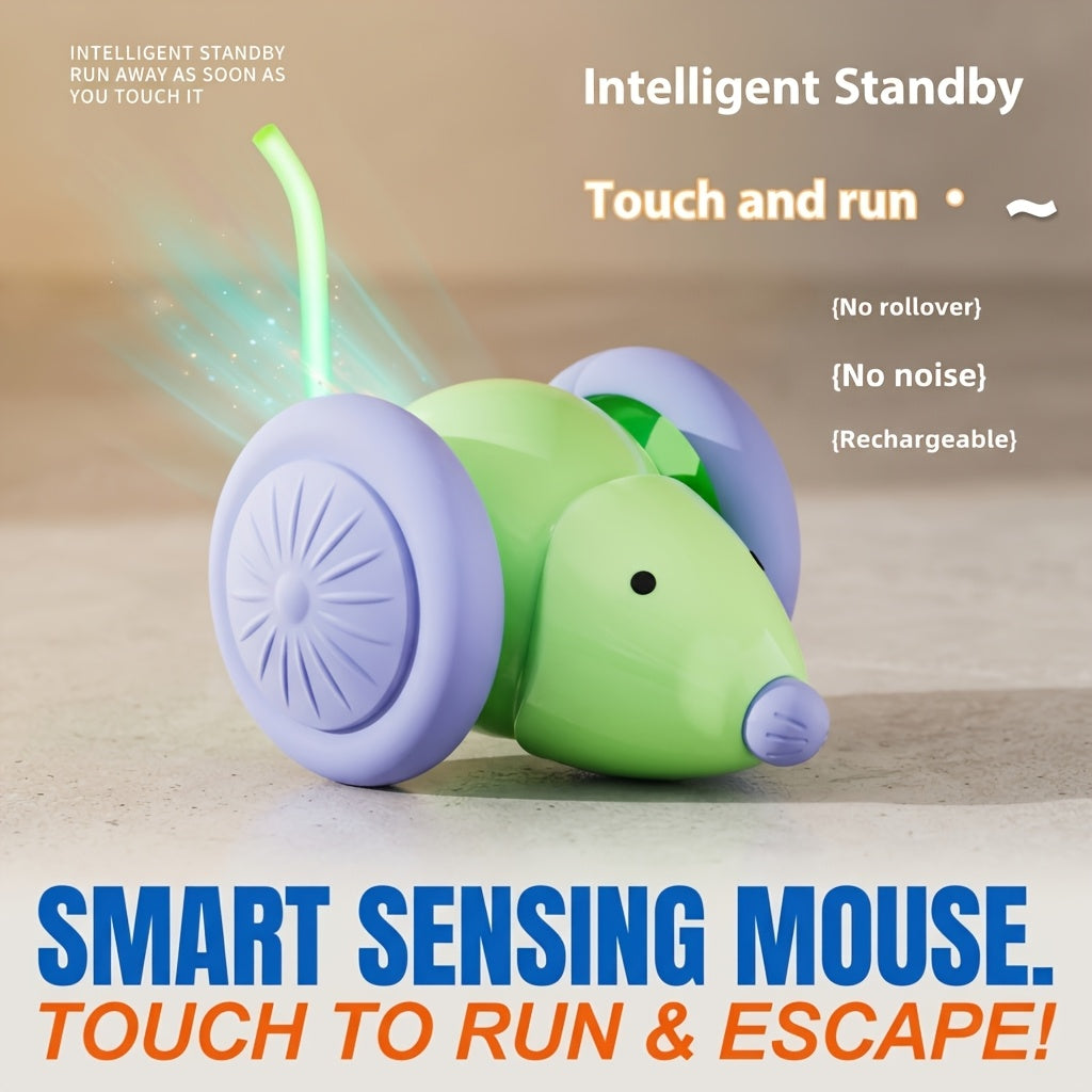 Automatic Smart Mouse Cat Toy – Self-Entertaining Electric Robot Mouse for Indoor Cats & Dogs – Auto Obstacle Avoidance, Exercise & Boredom Relief Interactive Pet Toy