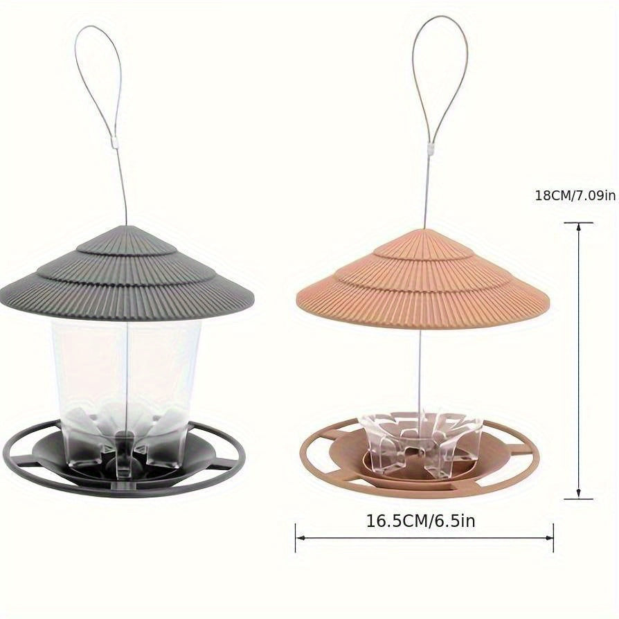 Minimalist Outdoor Hanging Bird Feeder – Automatic Hummingbird Feeder for Garden & Wild Birds, Large Capacity Option, Brown Green Grey, Decorative Hanging Birdhouse for Backyard Patio Balcony