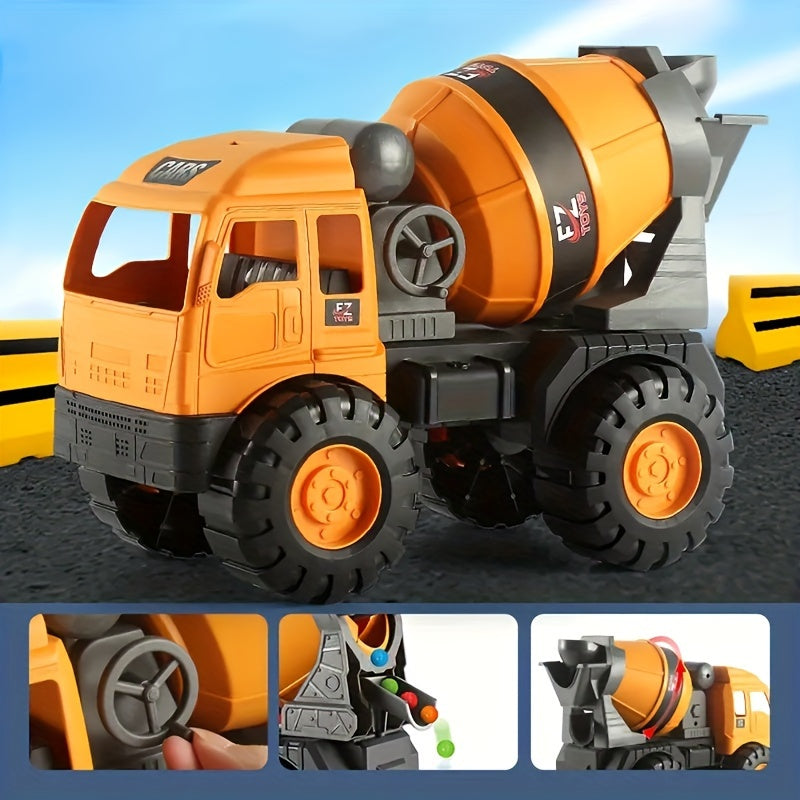 Large Engineering Truck Toy for Kids – Construction Vehicle Playset with Cement Mixer Truck & Dump Truck, Big Realistic Die-Cast Style Toy Cars, STEM Gift for Boys Toddlers Ages 3 4 5 6+